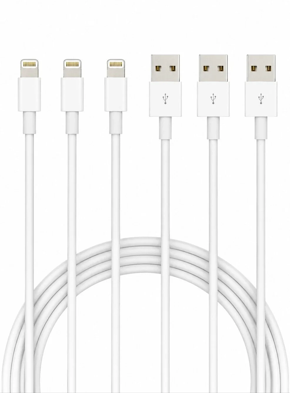 3 x Apple MFI Certified 6' Lightening Charging Cable Apple
